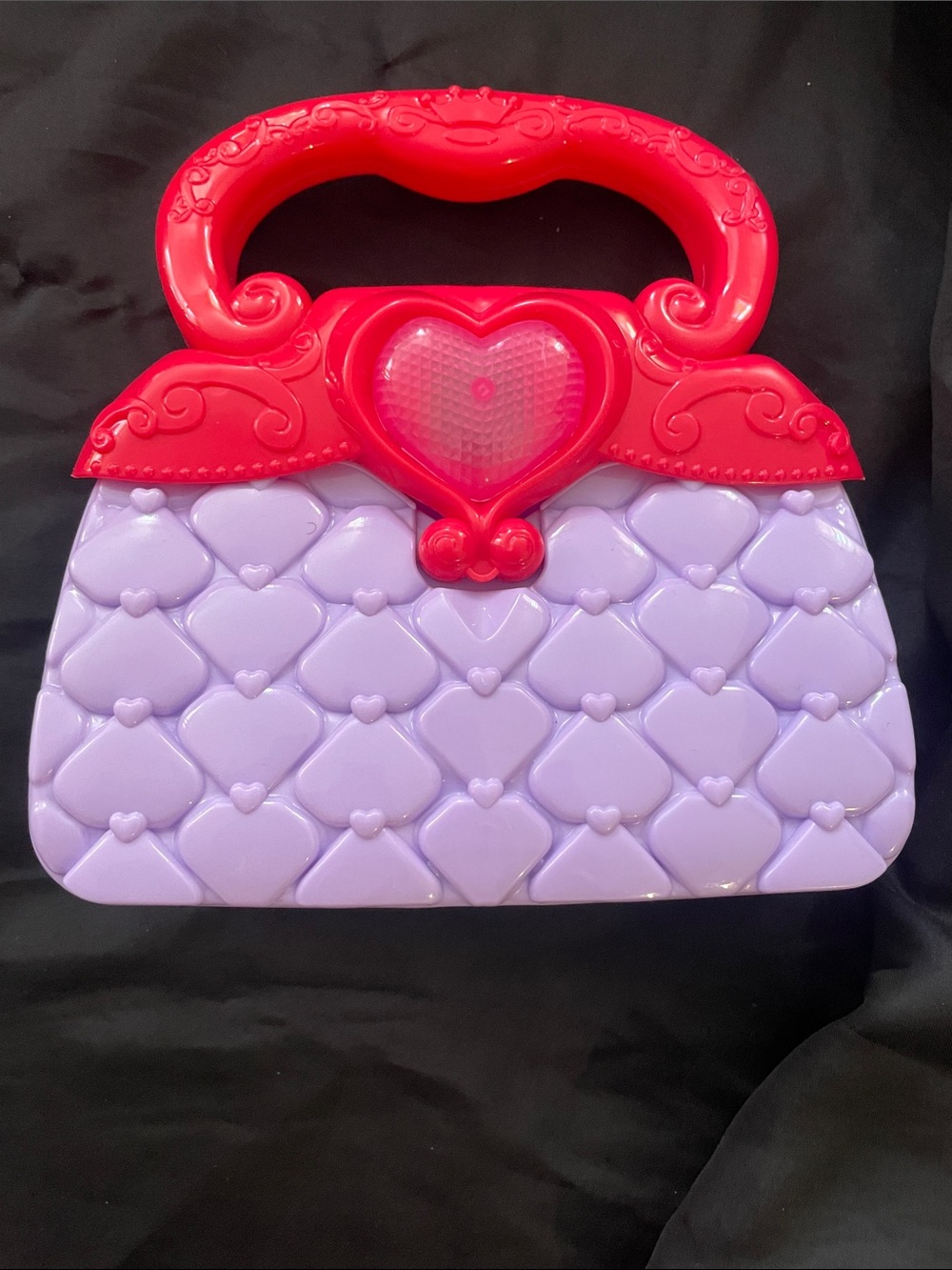 Toymazing Kids Heart Quilted Play Purse in Purple and Pink (light up)